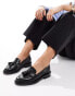 schuh Lina tassel loafers in black leather