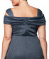 ფოტო #4 პროდუქტის Plus Size Draped Cold-Shoulder Dress