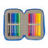 Double Pencil Case Cars Race ready Blue 12.5 x 19.5 x 4 cm (28 Pieces)