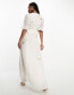 Фото #2 товара Hope & Ivy Bridal embellished wrap maxi dress in ivory