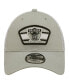 Фото #4 товара Men's Gray, White Las Vegas Raiders Logo Patch Trucker 9Forty Snapback Hat