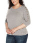 ფოტო #3 პროდუქტის Plus Size Grommet Dolman Sleeve Top