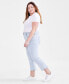 Фото #3 товара Plus Size Mid-Rise Curvy Roll-Cuff Capri Jeans, Created for Macy's