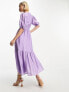 Фото #2 товара & Other Stories tiered volume maxi dress in lilac