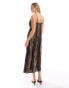 Pieces cami maxi dress in leo print