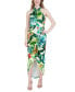Фото #1 товара Women's Printed Knot-Neck Tulip-Hem Maxi Dress