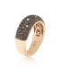 Suzy Levian Sterling Silver Cubic Zirconia Pave Thick Brown Band Ring