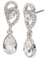 Silver-Tone Crystal Pavé Small Drop Earrings