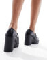 New Look chunky heeled loafer in black