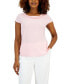 Women's Stretch Knit Cowl-Neck Short-Sleeve Top