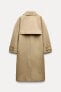 Zw collection straight-fit trench coat with shirt collar