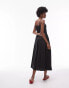 Topshop strappy pleated midi sundress in black