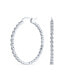 ფოტო #1 პროდუქტის Cubic Zirconia CZ Formal Fashion Romantic Love Knot Symbol Spiral Infinity Twist Big Hoop Earrings For Women .925 Sterling Silver 1.5" Diameter