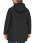 Фото #2 товара Women's Plus Size Drawstring-Hood Snap-Front Anorak Raincoat