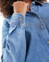 Фото #4 товара ASOS DESIGN easy denim shirt in midwash blue