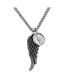 17099 23 in. Mercury Dime Stainless Steel Wing Pendant with Curb Chain, Silver