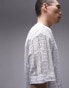 Фото #2 товара Topman festival oversized crochet t-shirt in white