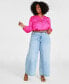 Фото #1 товара Plus Size High-Rise Wide-Leg Jeans, Created for Macy's