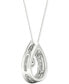 ფოტო #4 პროდუქტის Diamond Orbital Teardrop Halo Pendant Necklace (1/3 ct. t.w.) in 10k White Gold, 16" + 2" extender