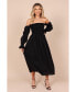 ფოტო #2 პროდუქტის Women's Domenica Shirred Long Sleeve Midi Dress