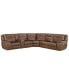 Фото #1 товара Hansley 6-Pc Zero Gravity Leather Sectional with 3 Power Recliners, Created for Macy's