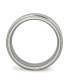 ფოტო #2 პროდუქტის Titanium Brushed Center Ridged Edge Wedding Band Ring