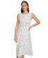 Фото #4 товара Women's Dot-Print Sleeveless Midi Dress