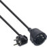 InLine Power Extension Cable Type F angled - black - 15m