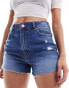 New Look mom denim shorts in mid blue BLAU, 40 - фото #1