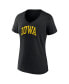 Фото #2 товара Women's Black Iowa Hawkeyes Basic Arch V-Neck T-shirt
