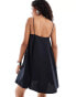 Weekday Mika floaty cami mini sun dress in black