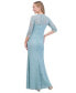 Petite Lace 3/4-Sleeve Gown