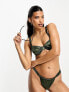 South Beach ruched cup underwire bikini top in high shine green 32 - фото #1