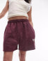 Topshop co ord graphic le sport jogger short in burgundy Бордовый, M - EU 40-42 - фото #5