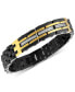 ფოტო #1 პროდუქტის Men's Diamond Watch Link Bracelet (1/4 ct. t.w.) in Black & Gold-Tone Ion-Plated Stainless Steel