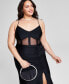 Фото #5 товара Trendy Plus Size Strappy-Corset Slit-Front Dress