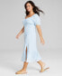 Фото #7 товара Women's Printed Puff-Sleeve Midi Dress, XXS-4X
