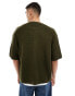 Фото #4 товара ASOS DESIGN oversized knitted button through top in dark khaki