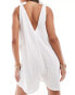 Фото #2 товара ASOS DESIGN beach double gauze tie shoulder playsuit in ivory