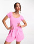 ASOS DESIGN jersey flippy playsuit in washed pink Розовый, 32 - фото #1