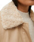 Women's Faux-Leather Long-Sleeve Coat