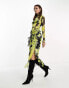 Фото #1 товара Object lettuce edge maxi skirt co-ord in mixed lime print