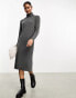 Фото #2 товара Y.A.S ribbed roll neck jumper midi dress in grey