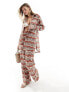 South Beach embroidered oversized beach shirt co-ord in rust