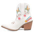 Dingo Melody Leather Graphic Embroidery Snip Toe Cowboy Booties Womens White Cas 9 - фото #3