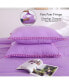 Фото #2 товара 3 Piece Pom Pom Soft Washed Microfiber Duvet Cover Set, Queen