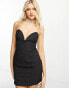 Pull&Bear bandeau bustier mini dress in black Черный, M - EU 38 - фото #1