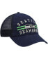 Фото #3 товара Men's College Navy Seattle Seahawks Highpoint Trucker Clean Up Snapback Hat