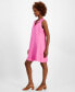 Фото #3 товара Women's 100% Linen Split-Neck Dress, Created for Macy's