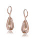 Clear Cubic Zirconia Tear drop Shaped Design Rose Gold Plated Sterling Silver